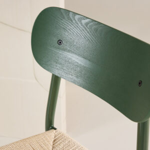 Polly – Chaise de salle à manger – Vert, Naturel – 50 x 80 x 45 cm