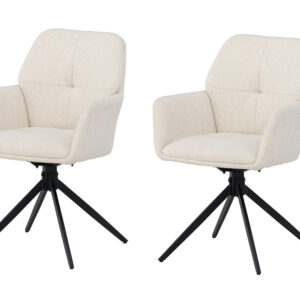 Manchi – Chaise de salle à manger – Noir, Blanc – 62 x 90 x 60 cm