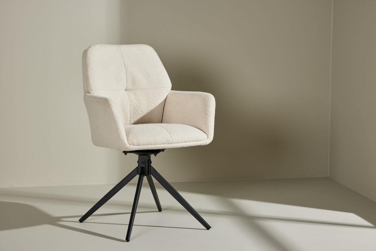 Manchi – Chaise de salle à manger – Noir, Blanc – 62 x 90 x 60 cm