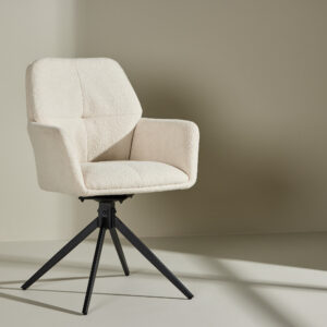Manchi – Chaise de salle à manger – Noir, Blanc – 62 x 90 x 60 cm