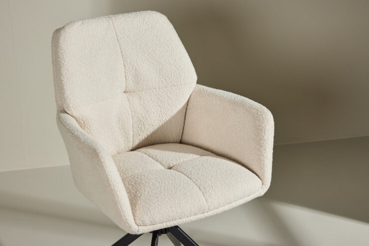Manchi – Chaise de salle à manger – Noir, Blanc – 62 x 90 x 60 cm
