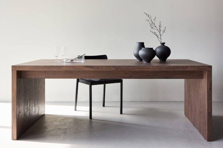 Evone – Table à manger rectangulaire – Moka – 200 x 100 cm