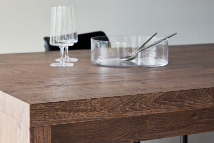 Evone – Table à manger rectangulaire – Moka – 200 x 100 cm