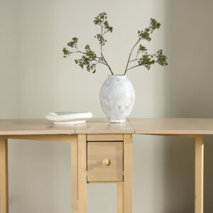 Edward – Table à manger rectangulaire – Blanchi – 30 x 80 cm