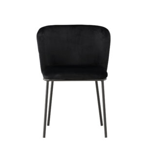 Edina – Chaise de salle à manger – Noir – 60 x 77 x 53 cm
