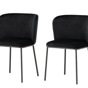 Edina – Chaise de salle à manger – Noir – 60 x 77 x 53 cm