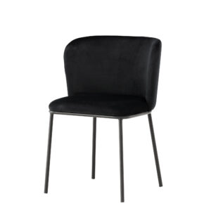 Edina – Chaise de salle à manger – Noir – 60 x 77 x 53 cm