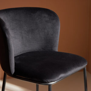 Edina – Chaise de salle à manger – Noir – 60 x 77 x 53 cm