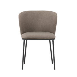 Edina – Chaise de salle à manger – Noir, Marron – 60 x 77 x 53 cm