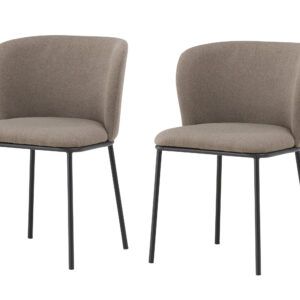 Edina – Chaise de salle à manger – Noir, Marron – 60 x 77 x 53 cm