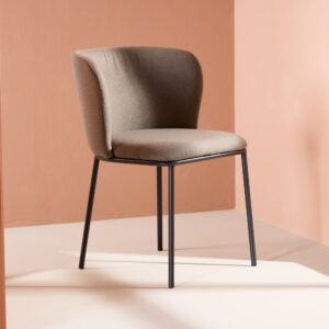 Edina – Chaise de salle à manger – Noir, Marron – 60 x 77 x 53 cm
