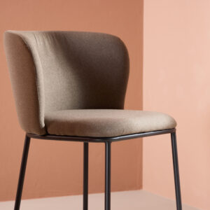 Edina – Chaise de salle à manger – Noir, Marron – 60 x 77 x 53 cm