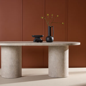 Narvik – Table à manger ovale – Beige – 200 x 100 cm