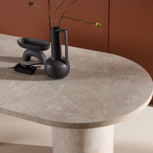 Narvik – Table à manger ovale – Beige – 200 x 100 cm