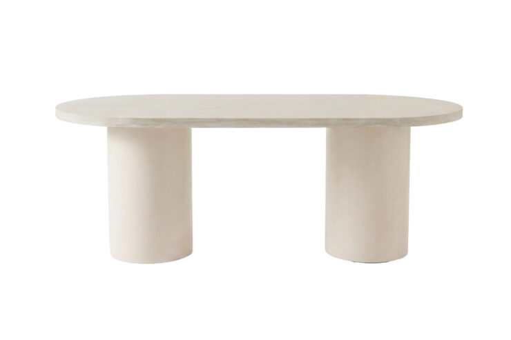 Narvik – Table à manger ovale – Beige – 200 x 100 cm