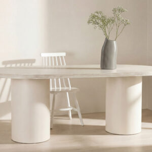 Narvik – Table à manger ovale – Beige – 200 x 100 cm