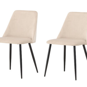 Night – Chaise de salle à manger – Beige, Noir – 56 x 83 x 48 cm