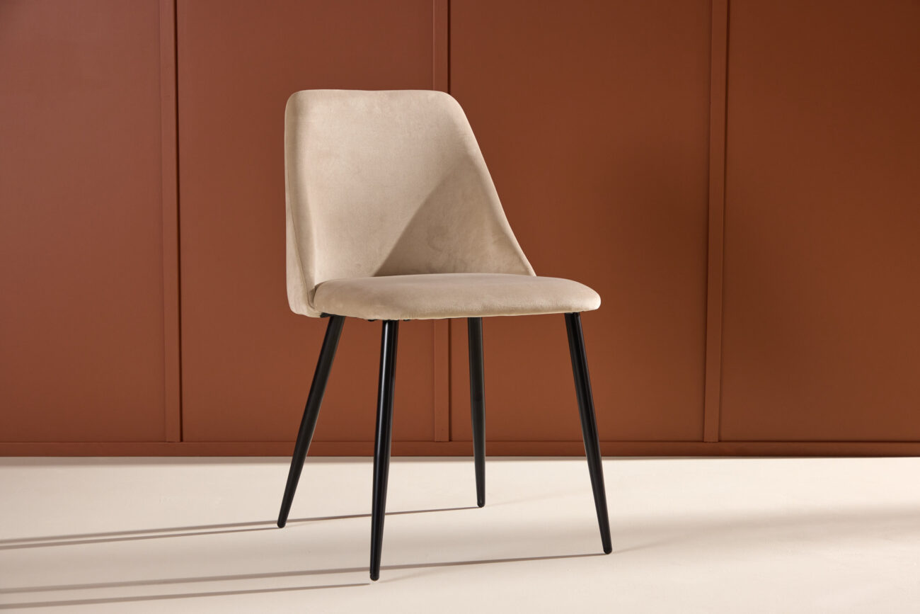Night – Chaise de salle à manger – Beige, Noir – 56 x 83 x 48 cm