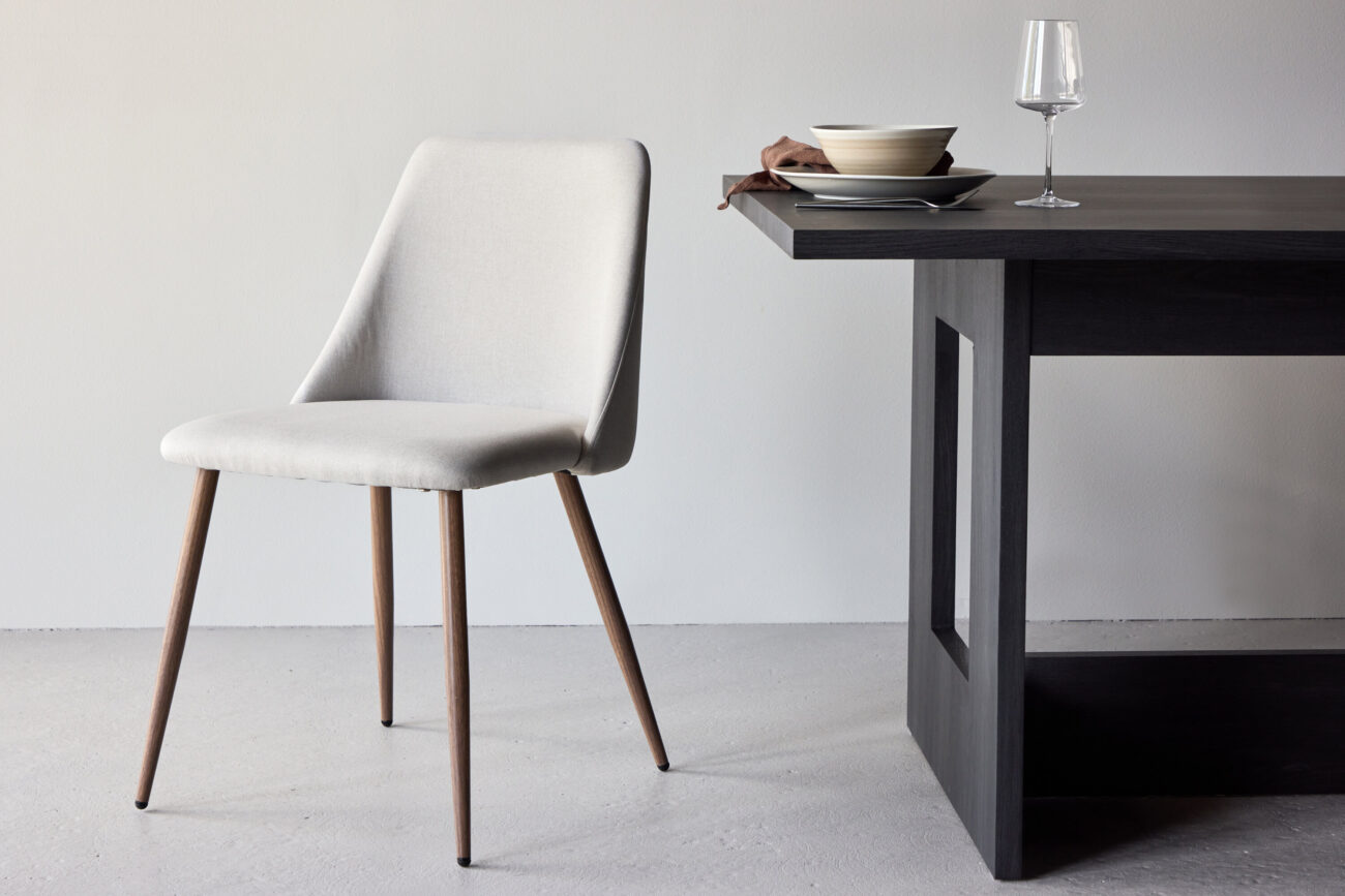 Night – Chaise de salle à manger – Beige, Moka – 56 x 83 x 48 cm