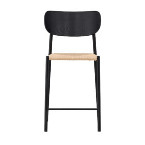 Polly – Chaise de bar – Beige, Noir – 55 x 101 x 52 cm