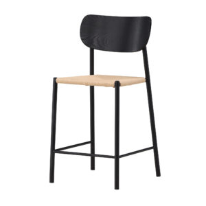Polly – Chaise de bar – Beige, Noir – 55 x 101 x 52 cm