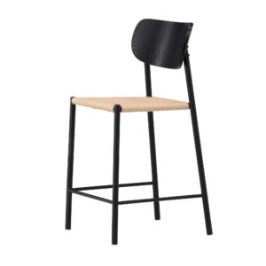 Polly – Chaise de bar – Beige, Noir – 55 x 101 x 52 cm