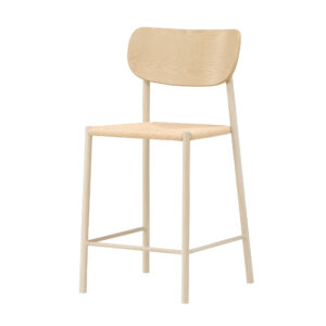 Polly – Chaise de bar – Beige, Blanchi – 55 x 101 x 52 cm