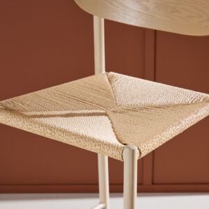 Polly – Chaise de bar – Beige, Blanchi – 55 x 101 x 52 cm