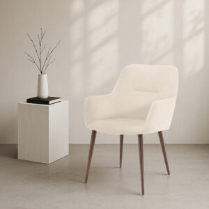 Tomorrow – Chaise de salle à manger – Beige, Moka – 64 x 87 x 58 cm
