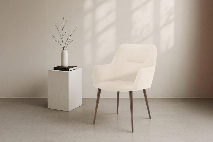 Tomorrow – Chaise de salle à manger – Beige, Moka – 64 x 87 x 58 cm