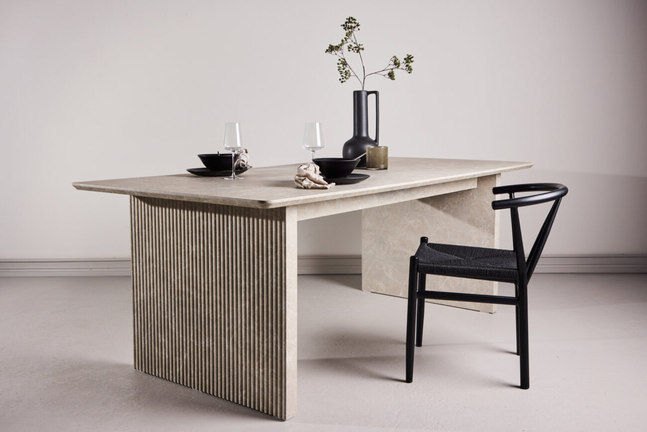 Vail – Table à manger rectangulaire – Beige – 200 x 100 cm