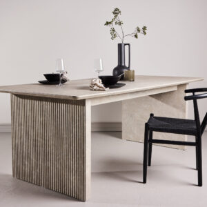 Vail – Table à manger rectangulaire – Beige – 200 x 100 cm