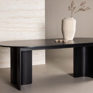 Tyresö – Table à manger ovale – Noir – 220 x 100 cm