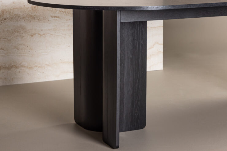 Tyresö – Table à manger ovale – Noir – 220 x 100 cm