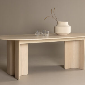 Tyresö – Table à manger ovale – Blanchi – 220 x 100 cm