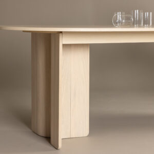 Tyresö – Table à manger ovale – Blanchi – 220 x 100 cm