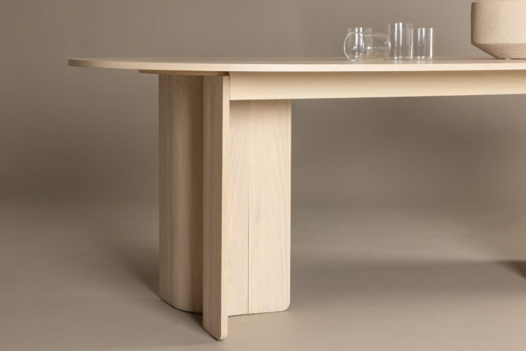 Tyresö – Table à manger ovale – Blanchi – 220 x 100 cm