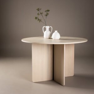Tyresö – Table à manger ronde – Blanchi – ⌀120 cm