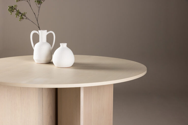 Tyresö – Table à manger ronde – Blanchi – ⌀120 cm
