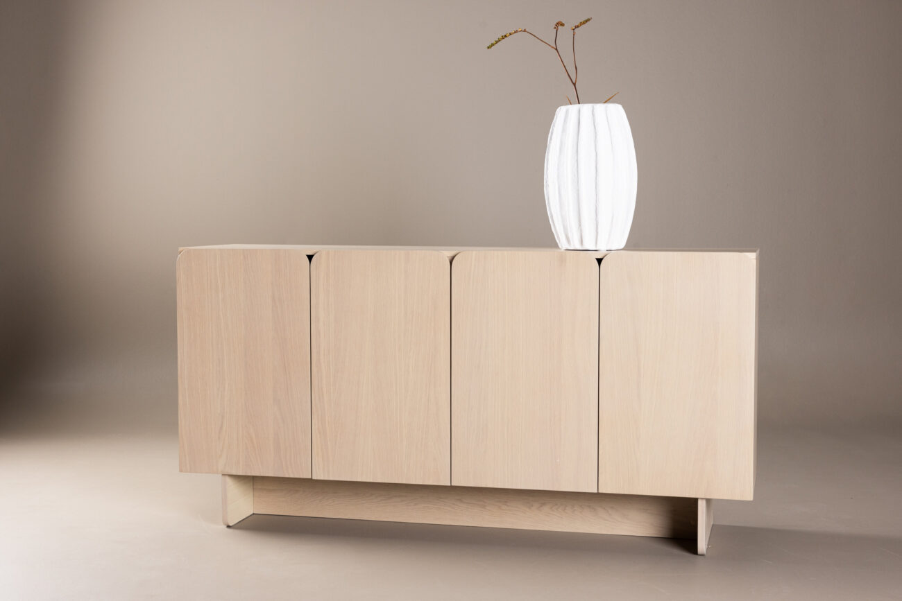 Tyresö – Meuble de rangement – Blanchi – 42 x 80 x 160 cm