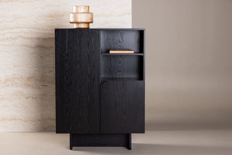 Tyresö – Meuble de rangement – Noir – 30 x 110 x 80 cm