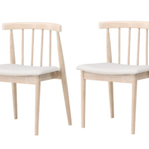 Flora – Chaise de salle à manger – Beige, Blanchi – 46 x 78 x 50 cm