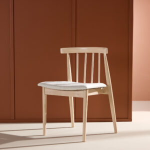 Flora – Chaise de salle à manger – Beige, Blanchi – 46 x 78 x 50 cm