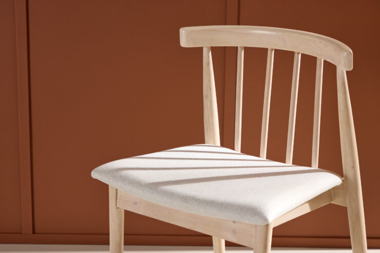 Flora – Chaise de salle à manger – Beige, Blanchi – 46 x 78 x 50 cm