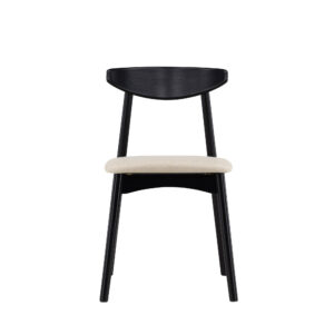 Ven – Chaise de salle à manger – Beige, Noir – 54 x 80 x 47 cm