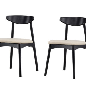 Ven – Chaise de salle à manger – Beige, Noir – 54 x 80 x 47 cm