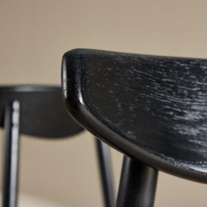 Ven – Chaise de salle à manger – Beige, Noir – 54 x 80 x 47 cm
