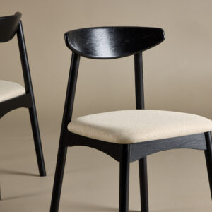 Ven – Chaise de salle à manger – Beige, Noir – 54 x 80 x 47 cm