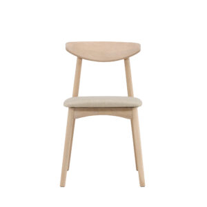 Ven – Chaise de salle à manger – Beige, Blanchi – 54 x 80 x 47 cm