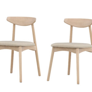 Ven – Chaise de salle à manger – Beige, Blanchi – 54 x 80 x 47 cm